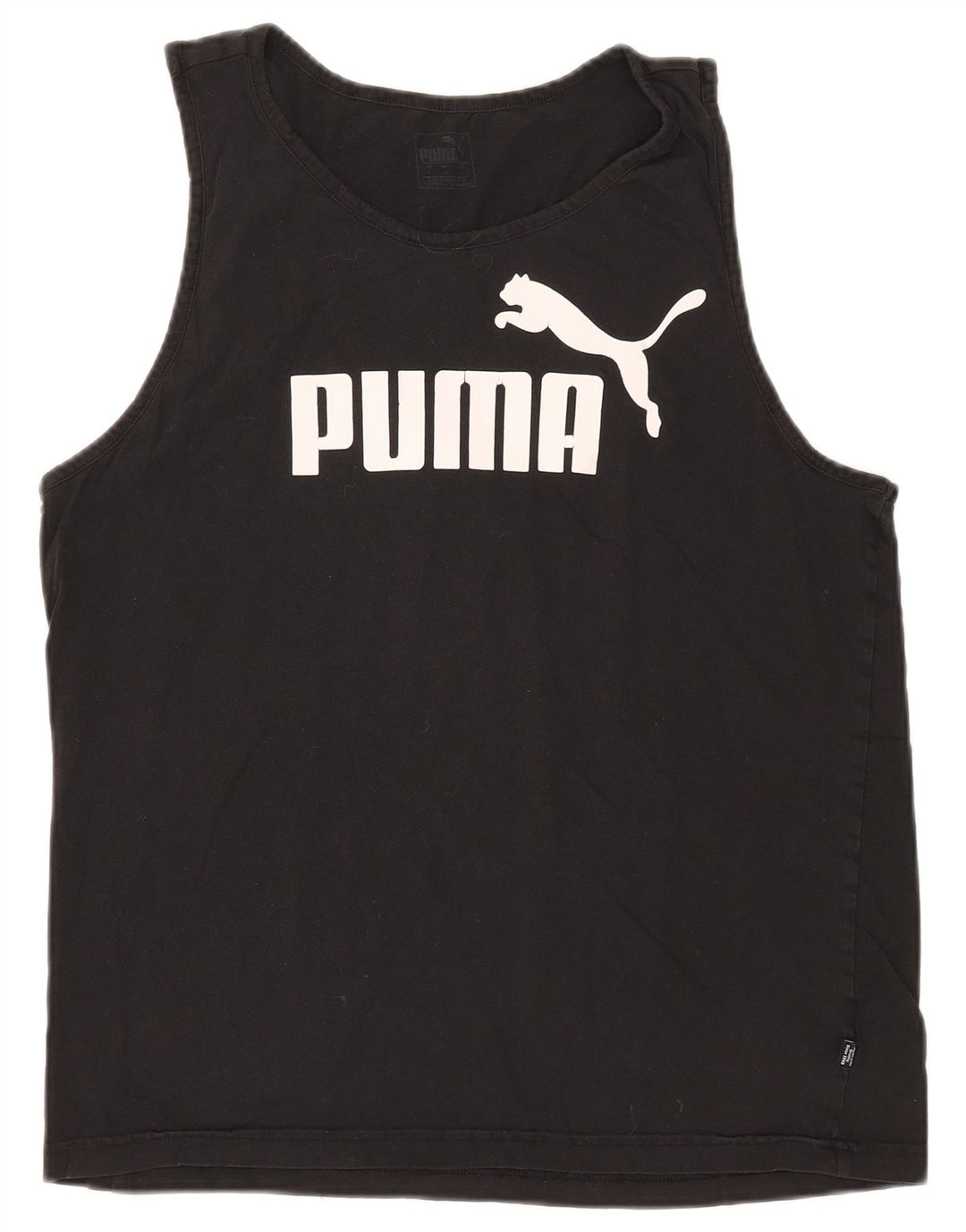 Puma Mens Graphic Vest Top Grande Algodão Preto