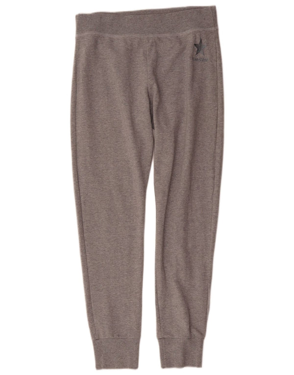Calça de treino feminina Converse Joggers UK 12 algodão manchado cinza médio