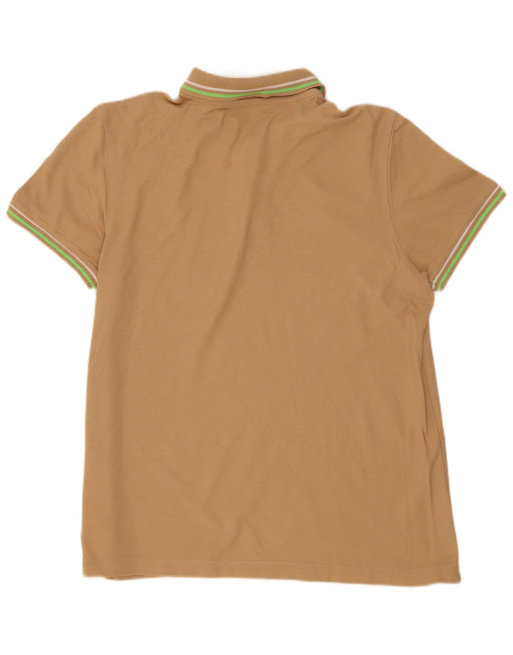 Camisa polo masculina Lotto grande algodão listrado bege