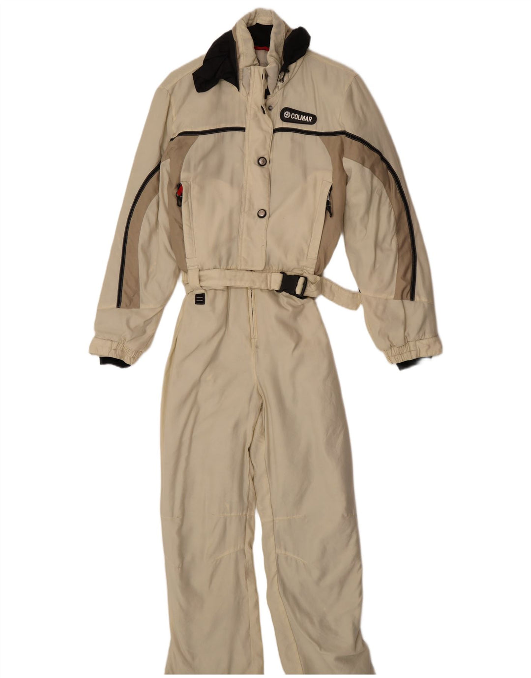 Macacão de esqui feminino Colmar IT 42 pequeno off white colorblock poliamida