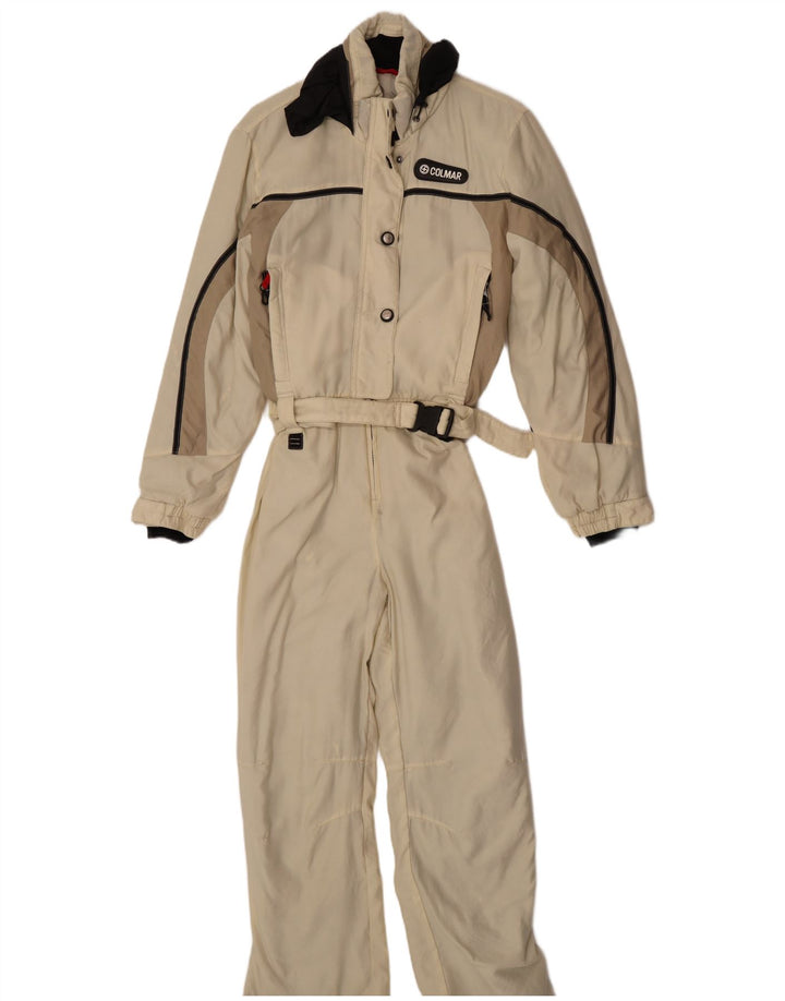 Macacão de esqui feminino Colmar IT 42 pequeno off white colorblock poliamida