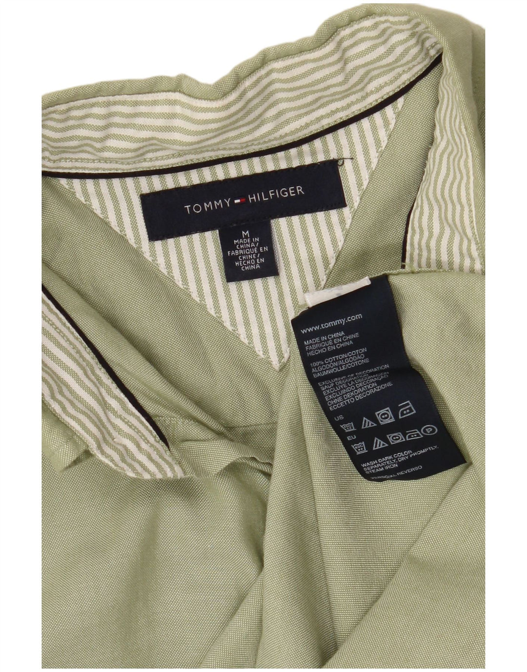 Camisa masculina Tommy Hilfiger algodão verde médio