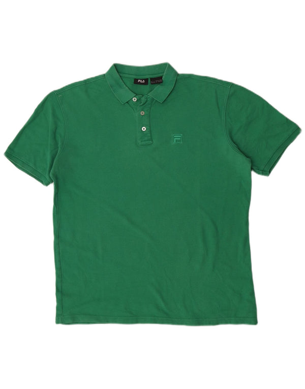 Camisa polo masculina Fila XL verde algodão