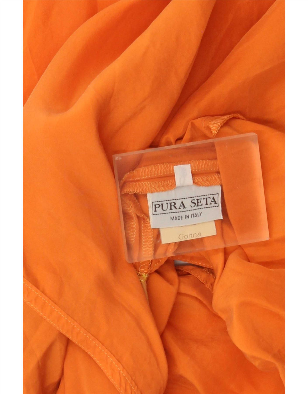Saia feminina vintage média W28 seda laranja