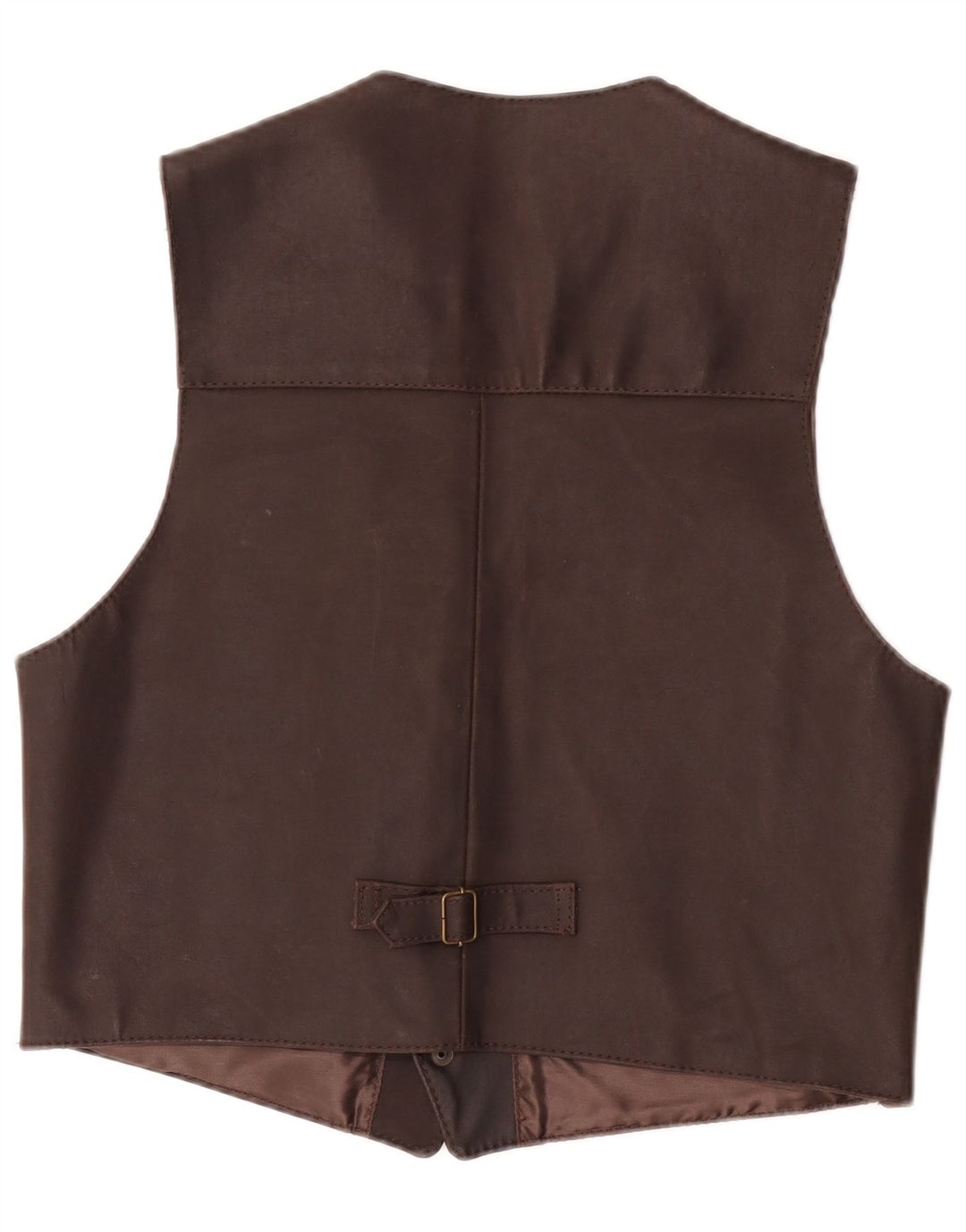 Colete de couro masculino vintage couro marrom médio