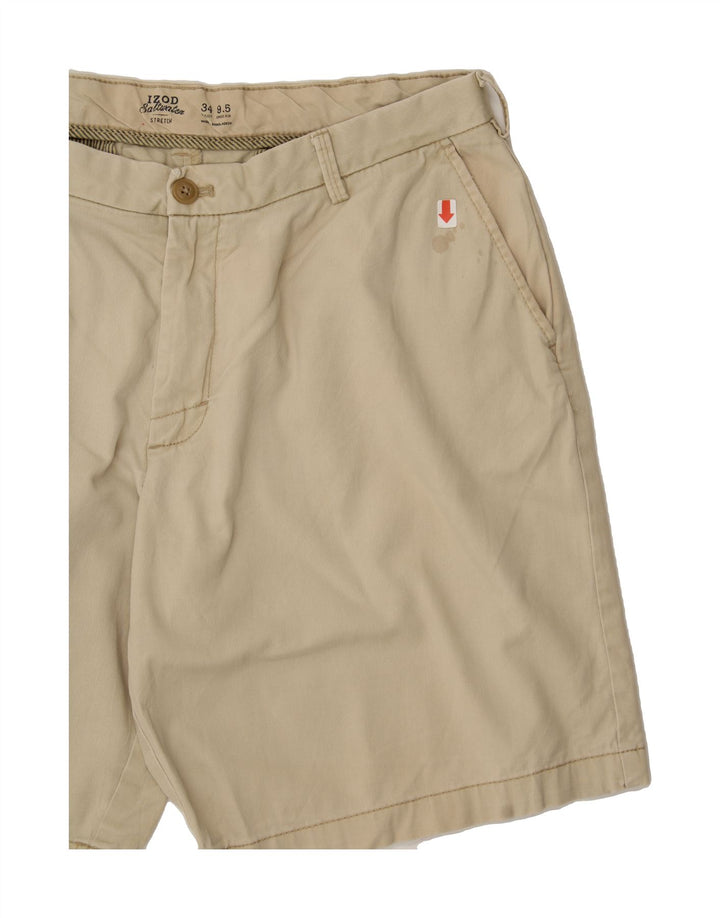 IZOD Mens Salt Water Chino Shorts W34 Large Beige Cotton Vintage Izod and Second-Hand Izod from Messina Hembry 