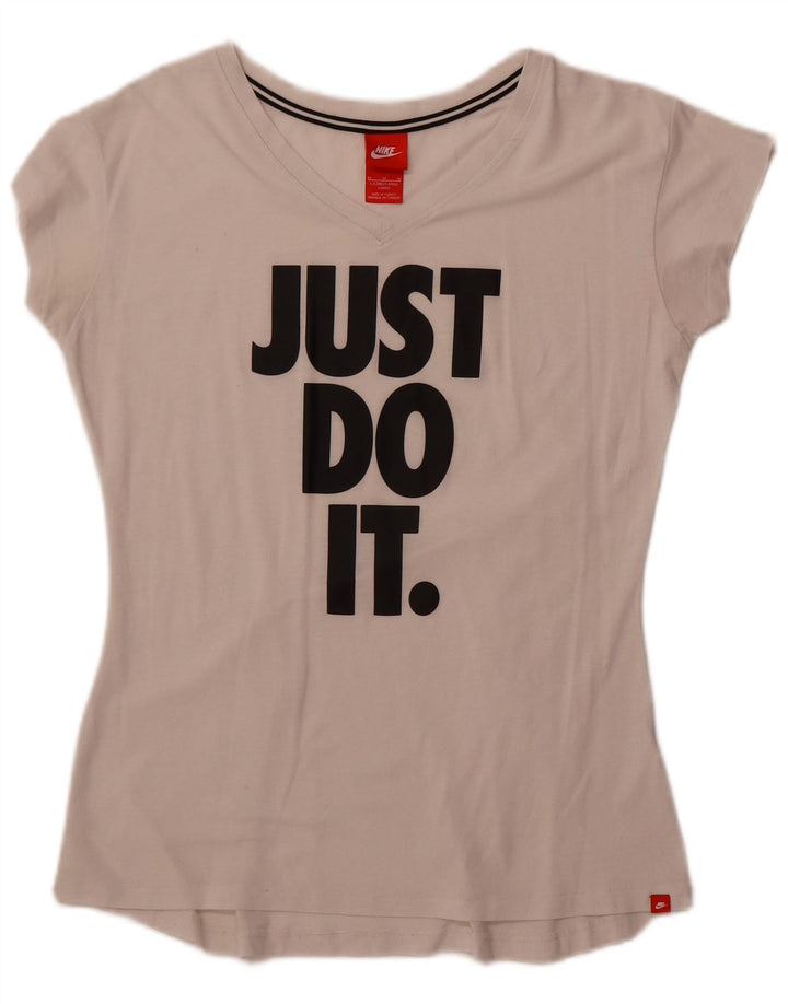 Camiseta Nike Feminina Graphic Top UK 14 Médio Off White