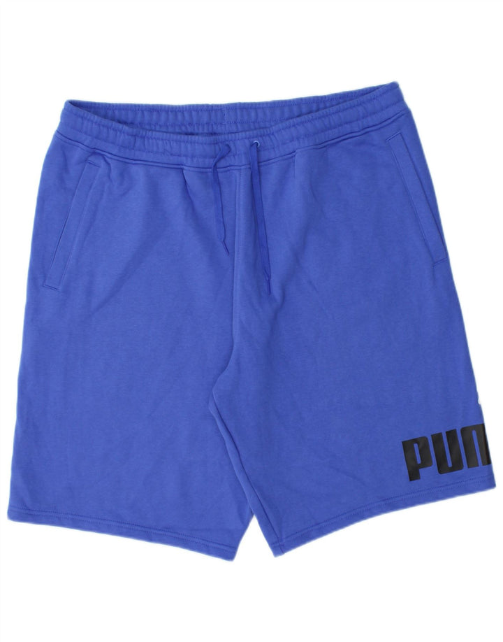 Shorts esportivos gráficos masculinos PUMA XL azul algodão