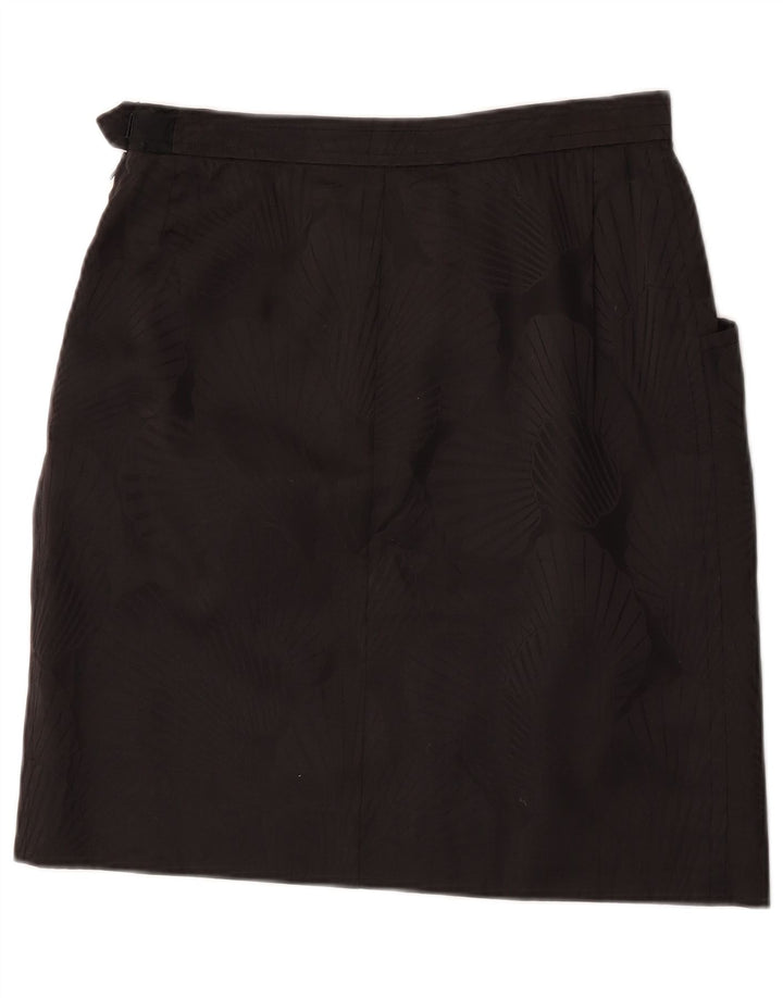 Saia reta feminina Saint Laurent IT 42 médio W30 preto floral designer