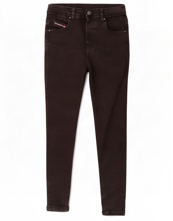 Diesel Meninas Jeans Skinny 11-12 Anos W24 L25 Algodão Preto