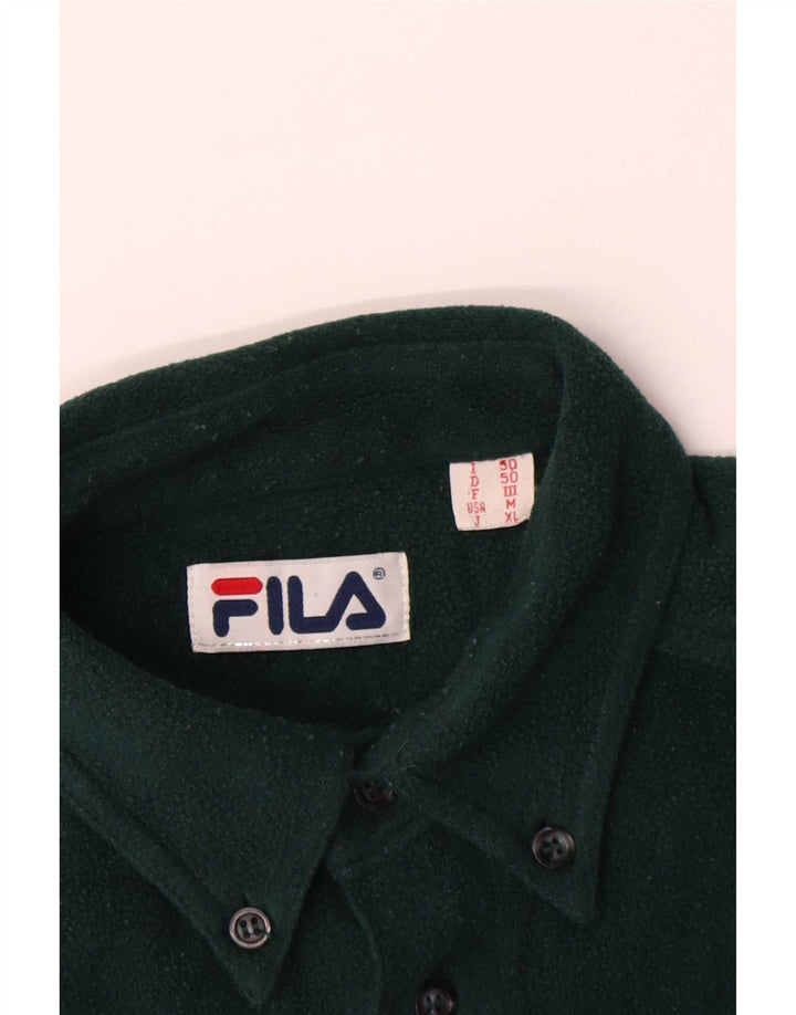 Camisa de lã masculina Fila IT 50 verde médio