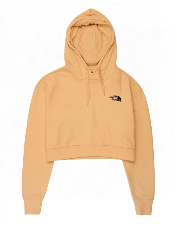 Jumper com capuz feminino The North Face UK 14 algodão amarelo médio