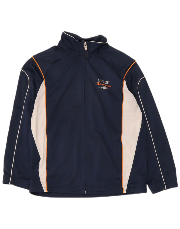 Champion Womens Tracksuit Top Jacket UK 12 Médio Azul Marinho Colorblock