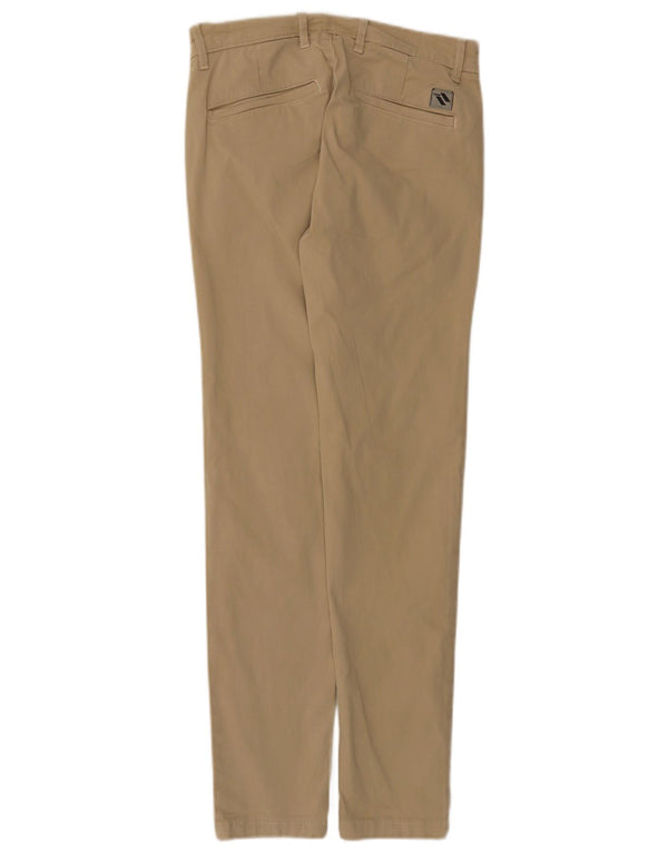 Zara Mens Slim Chino Trousers EU 36 XS W29 L30 Beige Cotton