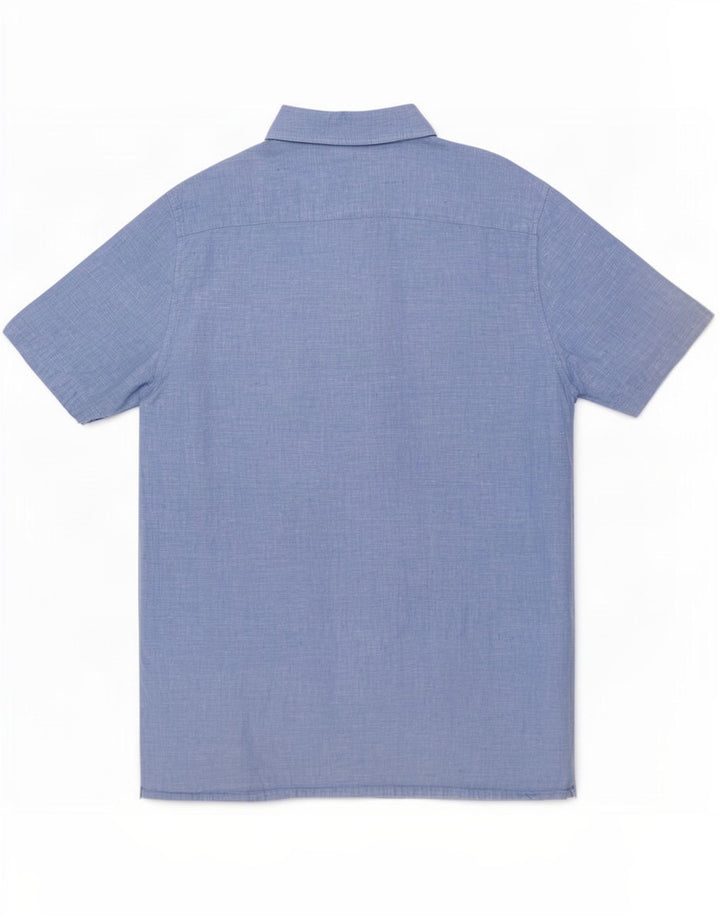 Crew Clothing Mens Camisa Pulôver de Manga Curta XL Linho Azul