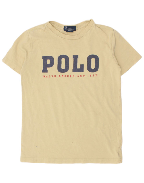 Camiseta polo Ralph Lauren masculina estampada 6-7 anos algodão amarelo