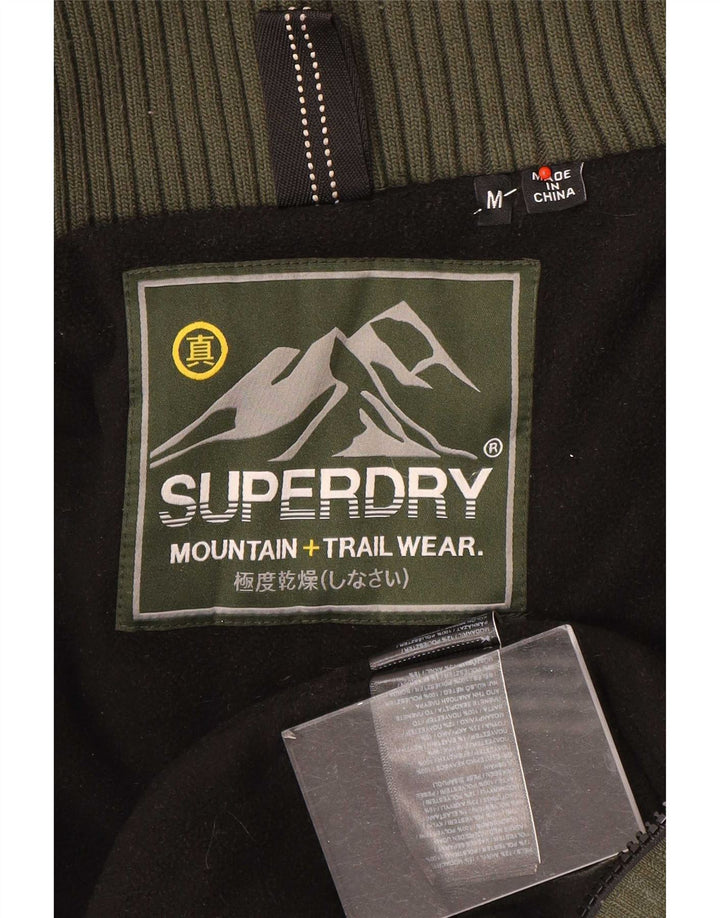Jaqueta corta-vento feminina Superdry com capuz UK 14 poliéster cáqui médio