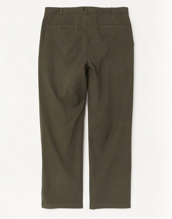Calça chino reta masculina Marks & Spencer W48 L29 algodão verde