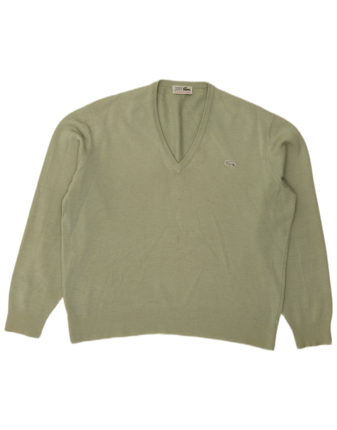 Suéter masculino Lacoste com decote em V tamanho 7 2XL verde