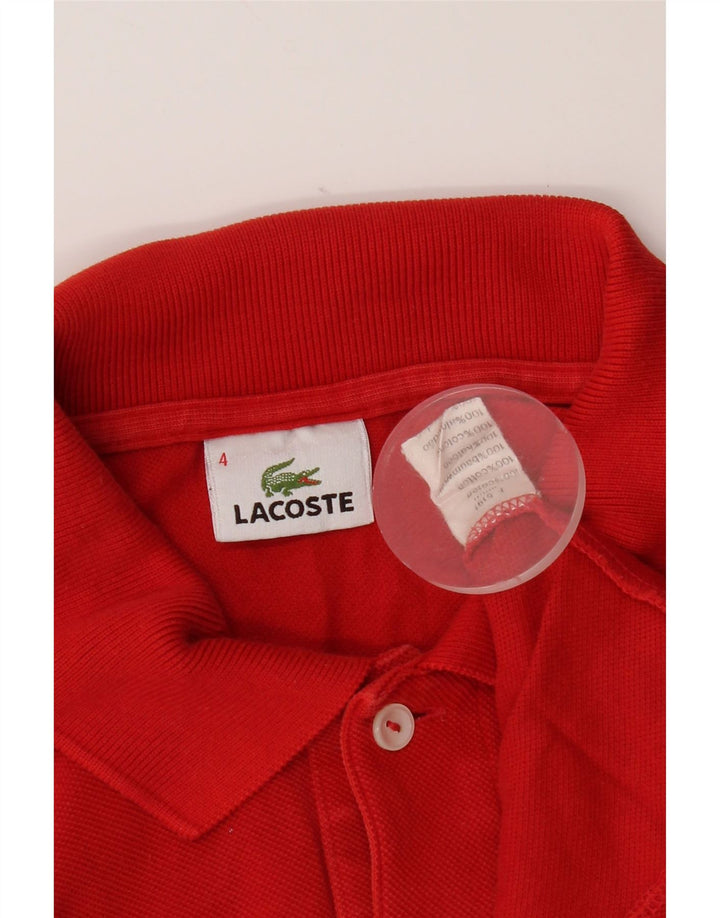 Camisa polo masculina Lacoste tamanho 4 médio algodão vermelho