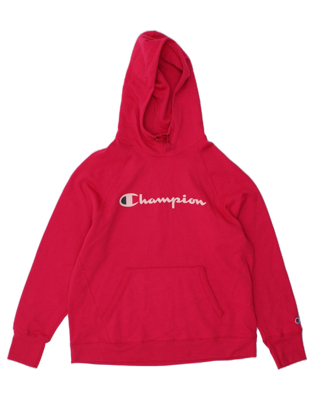 CHAMPION Womens Graphic Hoodie Jumper UK 18 XL Pink Cotton Vintage Champion and Second-Hand Champion from Messina Hembry 