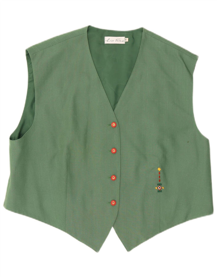 Colete feminino vintage IT 48 XL verde poliéster