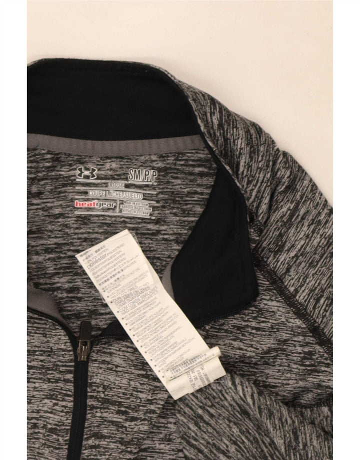 Under Armour Mens Heat Gear Pulôver Treino Top Pequeno Cinza Salpicado