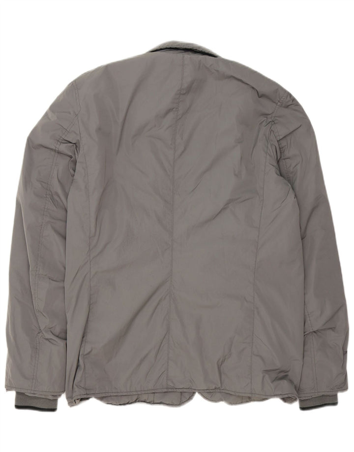 Jaqueta bomber masculina Conte of Florence UK 40 poliéster cinza grande
