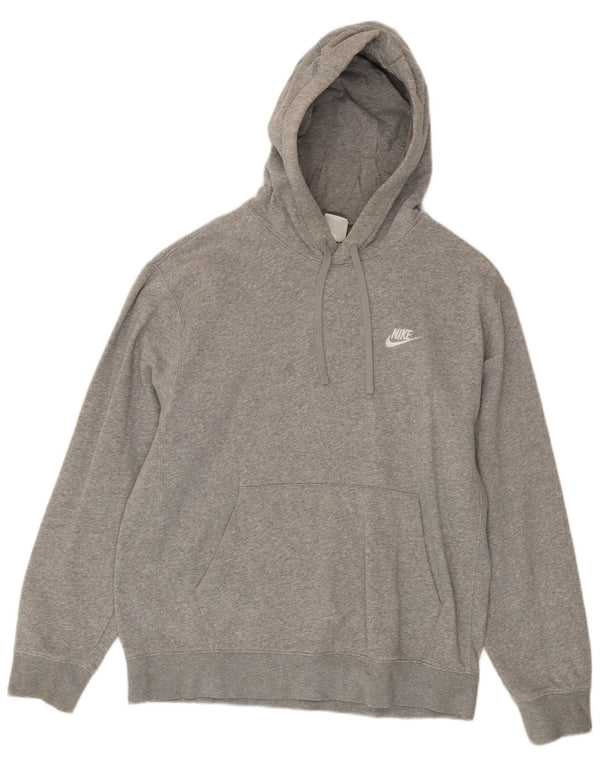 Moletom com capuz masculino Nike médio cinza manchado de algodão