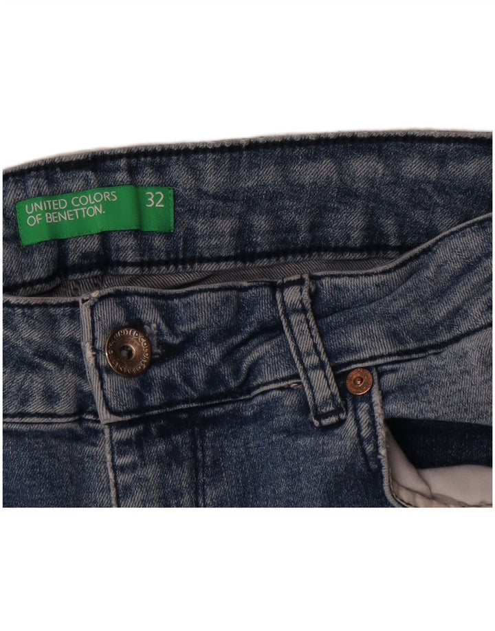 Benetton Jeans Slim Feminino W32 L26 Azul