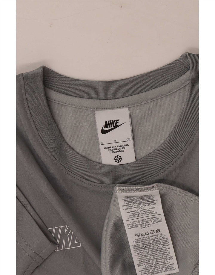 Camiseta Nike masculina gráfica top pequeno cinza colorblock poliéster