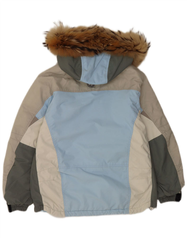 Jaqueta de esqui feminina com capuz Colmar IT 44 poliamida colorblock azul médio