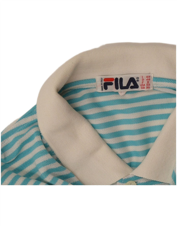 Camisa polo masculina Fila IT 48 risca de giz turquesa média