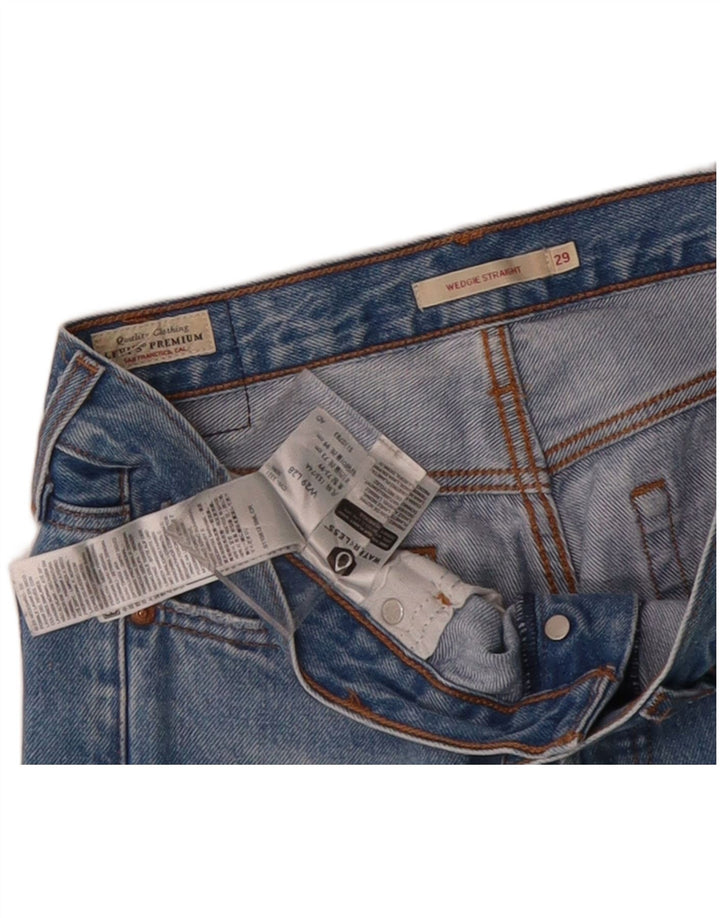 LEVI'S Masculino Wedgie Straight Jeans W29 L28 Azul Algodão