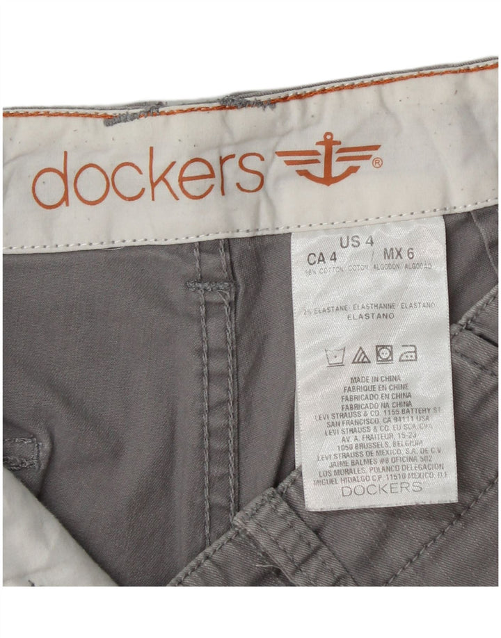 Shorts Chino feminino DOCKERS US 4 pequeno W28 algodão cinza