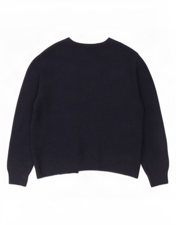 Fat Face Womens Oversized Open Cardigan Sweater UK 12 Medium Navy Blue