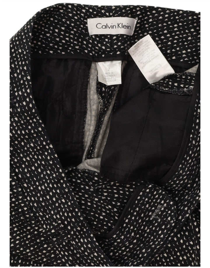 CALVIN KLEIN Calça feminina casual slim US 2 XS W28 L28 preta manchada