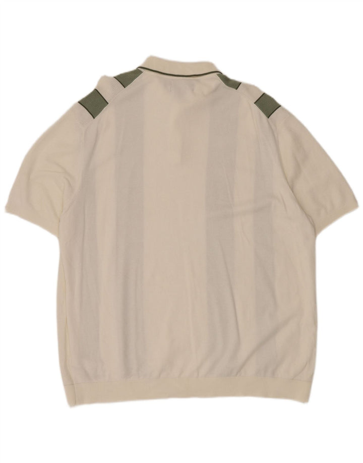 Camisa polo masculina MARKS & SPENCER 3XL algodão colorblock branco