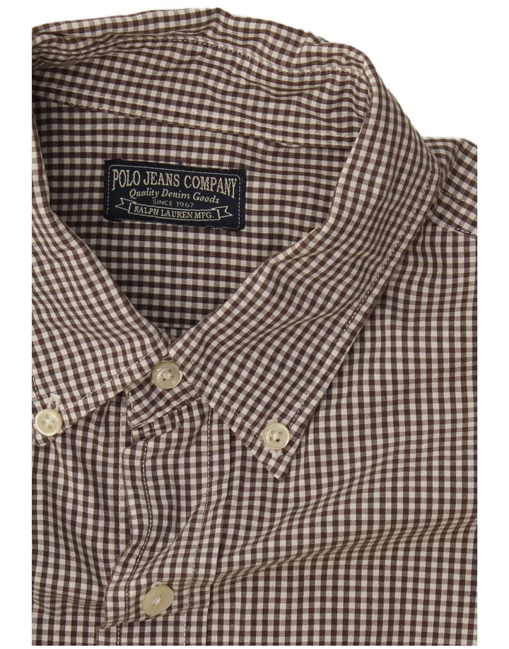 Camisa masculina RALPH LAUREN pequena Borgonha Gingham