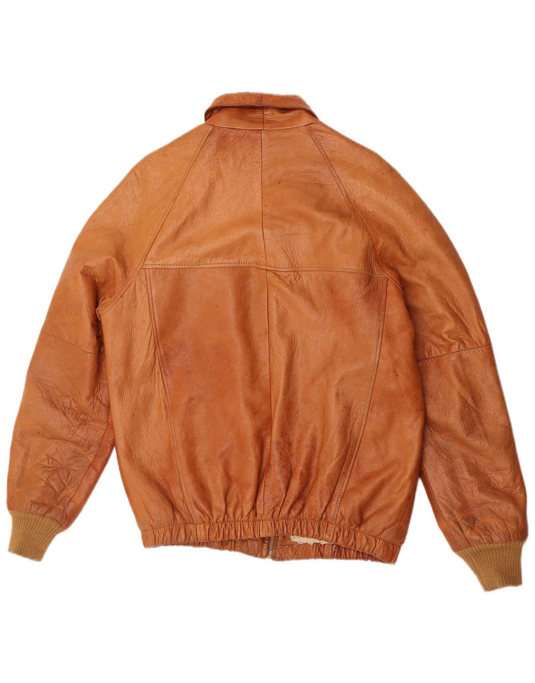 Jaqueta de couro Sherpa masculina vintage Reino Unido 38 marrom médio