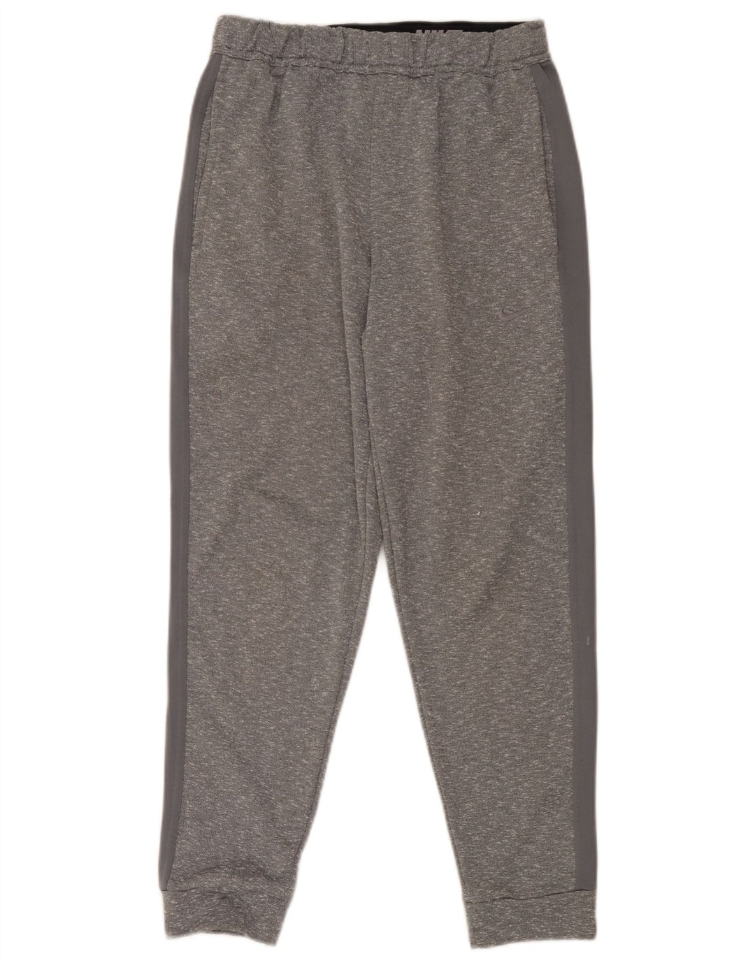 Calça esportiva masculina Nike Dri Fit joggers pequena cinza manchada de poliéster
