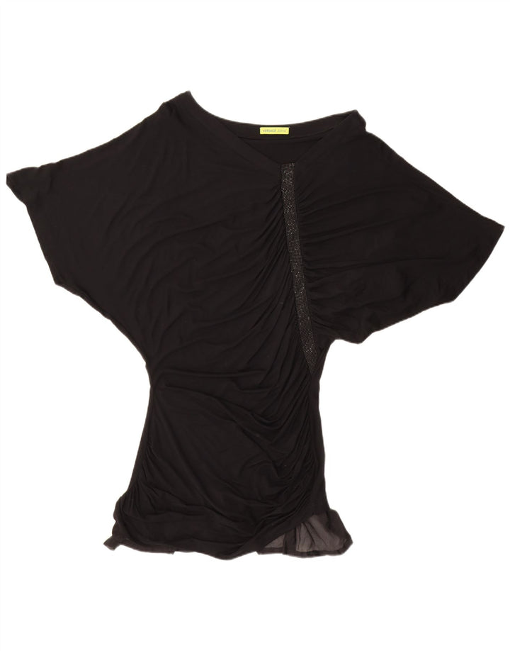 Vestido túnica feminino Versace Batwing IT 48 XL preto viscose