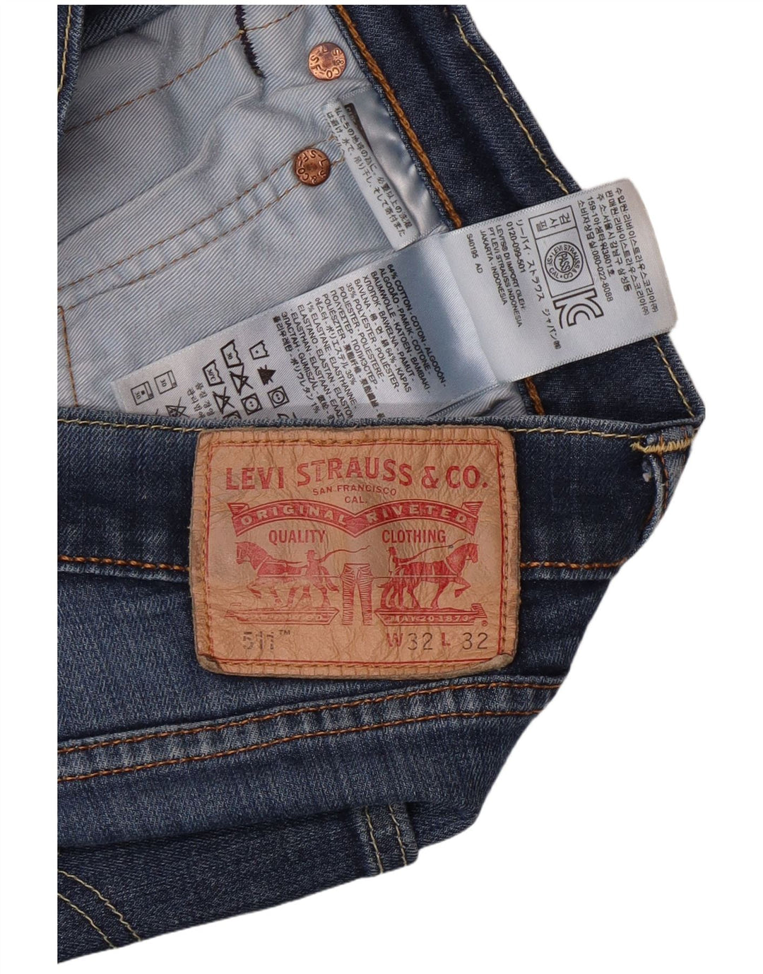 LEVI'S Masculino 511 Slim Jeans W32 L32 Azul Algodão