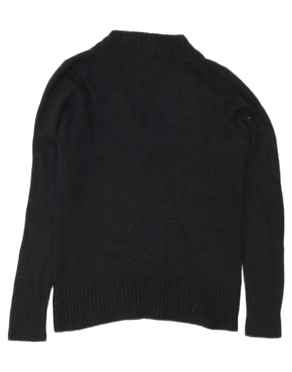 Suéter feminino Zara com decote em V Reino Unido 16 grande nylon preto