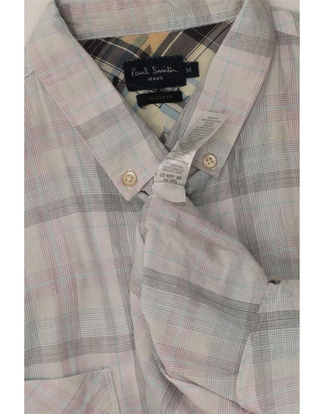 Camisa masculina Paul Smith Classic Fit média de algodão xadrez multicolorido