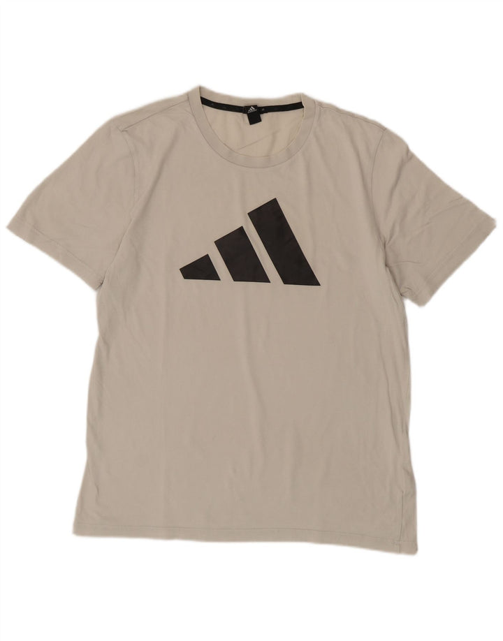 Adidas Mens Graphic T-Shirt Top Médio Algodão Branco