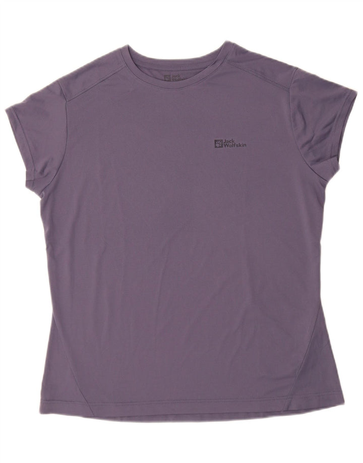 Camiseta feminina JACK WOLFSKIN Reino Unido 14/16 grande roxo poliéster