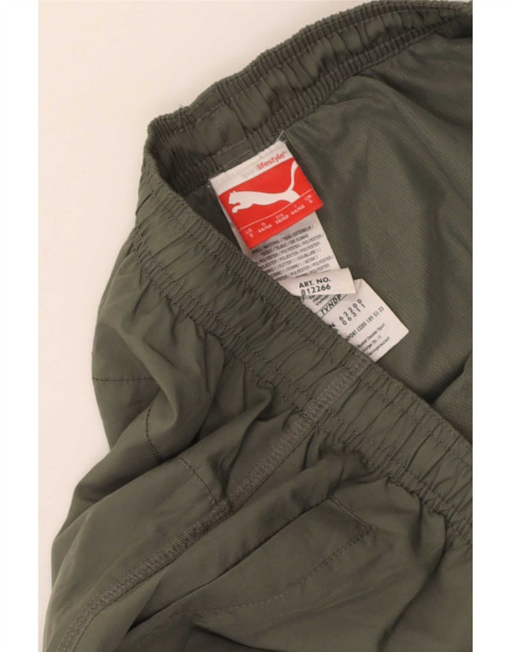 Calça de treino masculina Puma Graphic, pequena, cáqui, poliéster