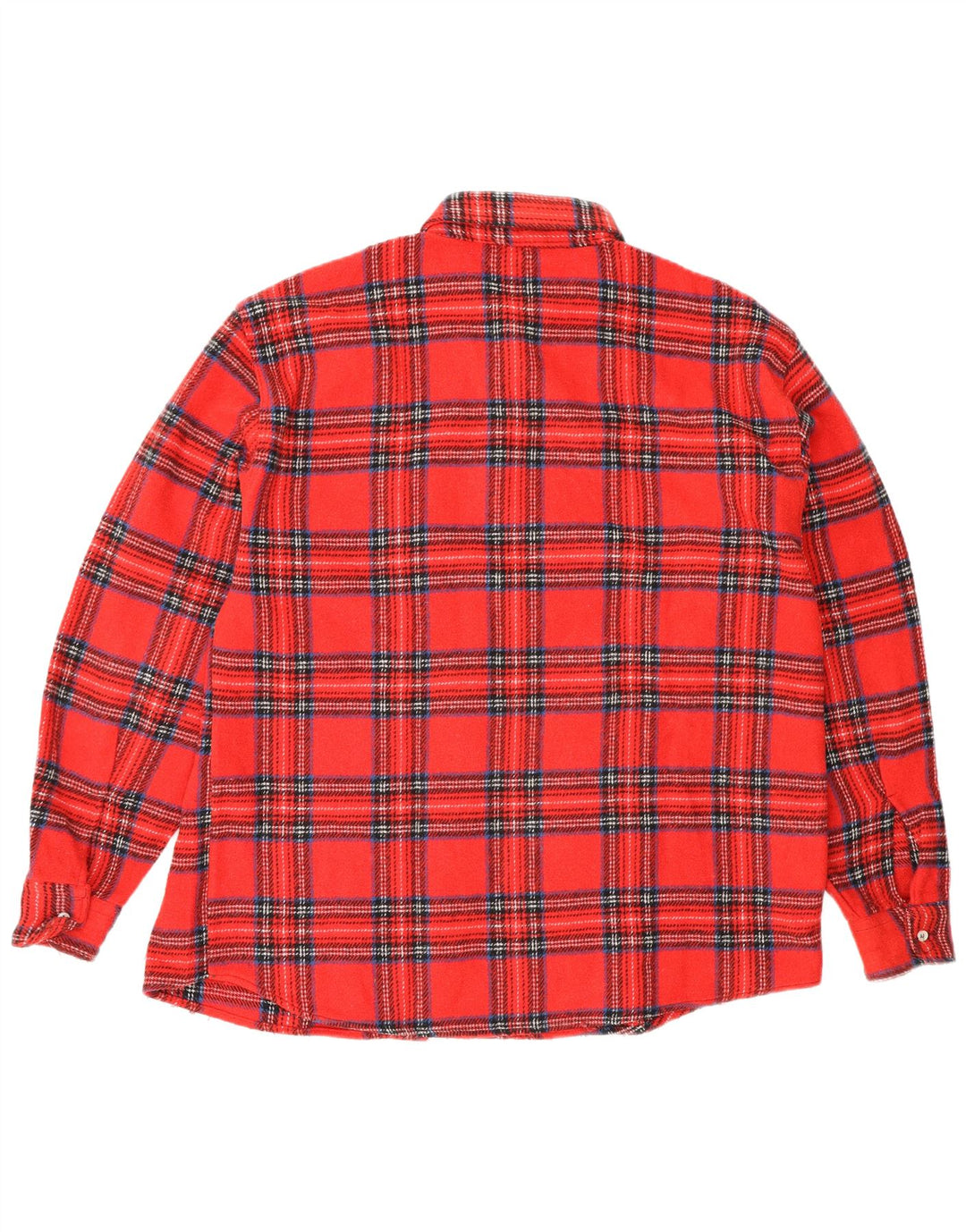Camisa masculina vintage de flanela grande xadrez vermelho