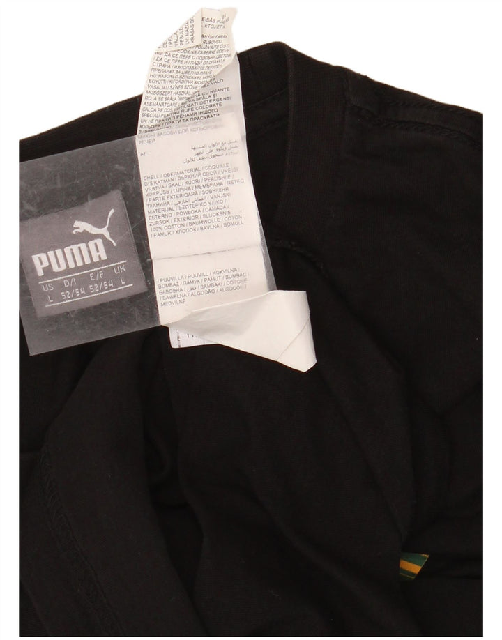 Camiseta masculina PUMA com estampa gráfica grande de algodão preto